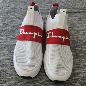 NWT Champion White and Red Slip-On Sneakers